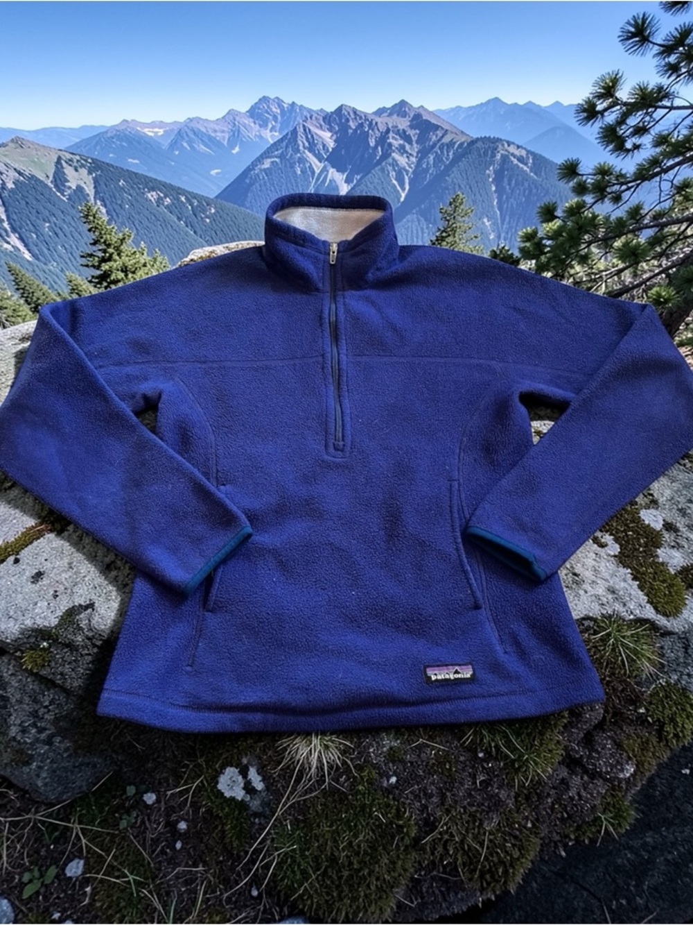 Patagonia Synchilla Marsupial Pullover Dark Purple Fleece Womens Small 25742FA10